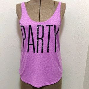 PINK Victoria's Secret Purple Leopard Print Tank Top
